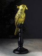 Фигурка полистоун «Попугай на жердочке», 34×10×12 см, под бронзу - фото 44697050