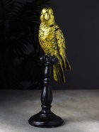 Фигурка полистоун «Попугай на жердочке», 34×10×12 см, под бронзу - фото 44697053