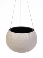 Кашпо для цветов «Жемчужина», 4 л, d=29 см, h=19.5 см, пластик, со вставкой, подвесное, бежевое - Фото 3