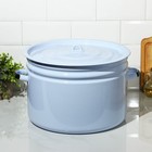 Бак эмалированный, 24 л, цилиндрический, цвет голубой - Фото 1