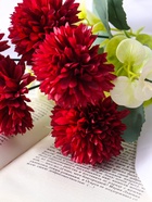 Букет искусственный «Хризантема пышная с зеленью», h=26 см, МИКС - Фото 2
