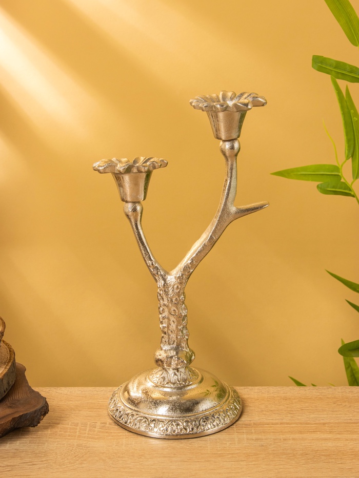 Подсвечник на 2 свечи «Дуэт», 12×15×29 см, алюминий - Фото 1