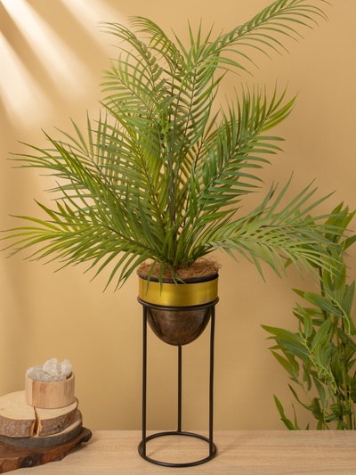 Кашпо на подставке «Золотое руно», 16.5×16.5×35.5 см, железо