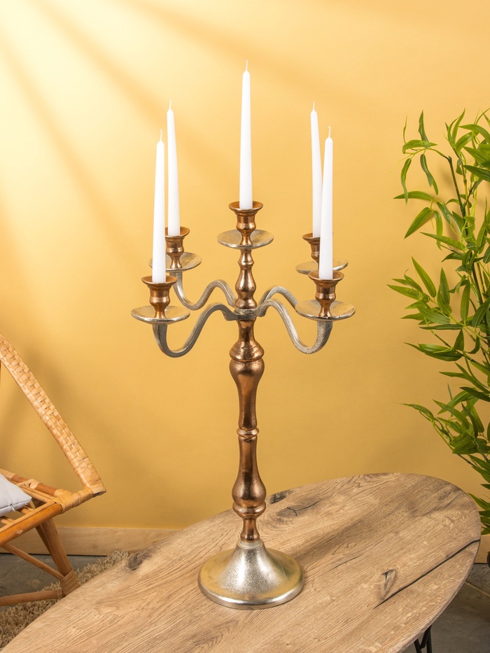 Подсвечник канделябр на 5 свечей « Роскошь», 46×46×71 см, алюминий - Фото 1