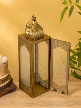 Подсвечник фонарь «Сокровищница», 11×12×39 см, железо