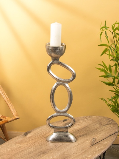 Подсвечник «Кольца», 21×12.5×65 см, алюминий