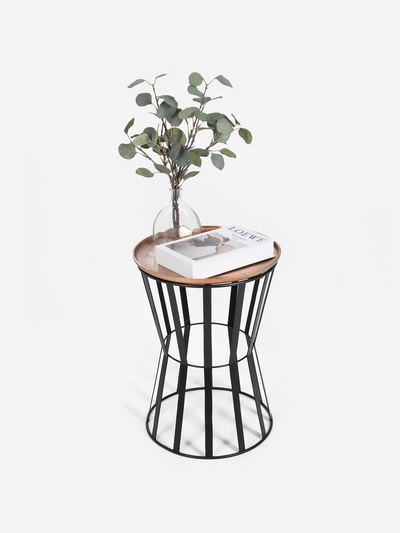 Столик журнальный «Песочные часы», 42×42×56 см, алюминий, железо