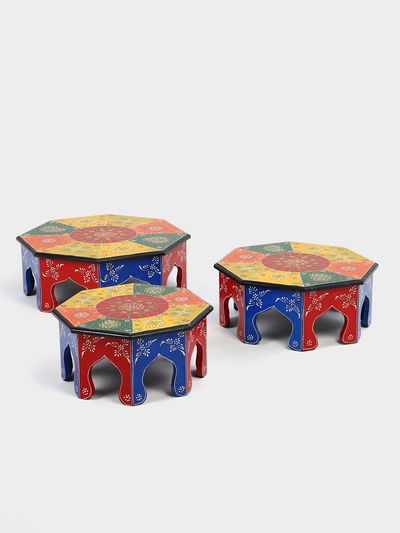 Табурет, 3 шт., 32.5×30×15 см, 37.5×33×15 см, 33.2×42×15.3 см, дерево