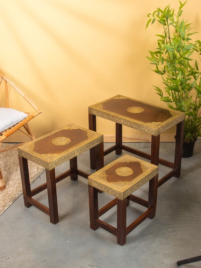 Табурет, 3 шт., 35×24.5×37.5 см, 48×30×45 см, 60.5×35×52.5 см, дерево