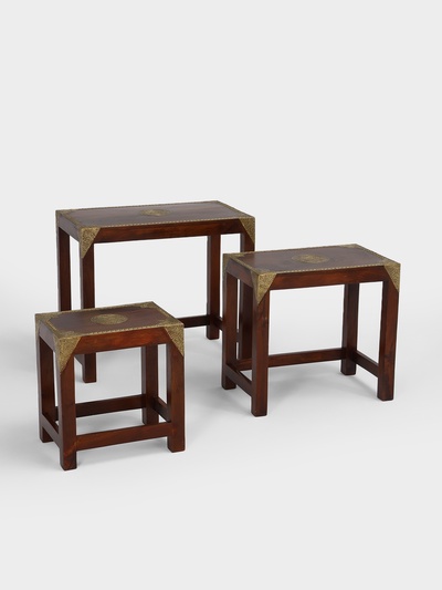 Табурет, 3 шт., 35×25×37.5 см, 48×30.3×45 см, 60×35×53 см, дерево