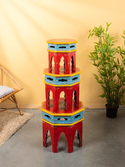 Табурет, 3 шт., 12×16×15.5 см, 24×20×22 см, 32.6×25×29 см, дерево