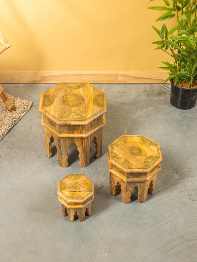 Табурет, 3 шт., 16×12×15.5 см, 24×20×22 см, 32.5×26×29 см, дерево
