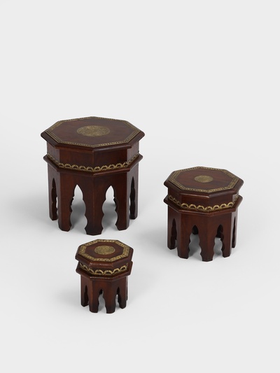 Табурет, 3 шт., 16×12.3×15.5 см, 24×20×22 см, 33×28×30 см, дерево