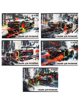 Альбом д/рис А4 40л скоба ErichKrause  Adrenaline Speed, микс 5В 10888694