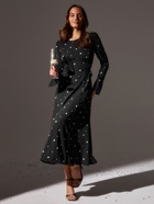 Платье с завязками на талии миди женское MINAKU Flower, размер 42, чёрное, белое - Фото 1