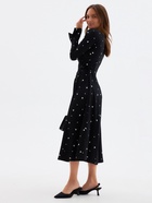 Платье с завязками на талии миди женское MINAKU Flower, размер 42, чёрное, белое - Фото 2