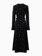 Платье с завязками на талии миди женское MINAKU Flower, размер 42, чёрное, белое - фото 59403239