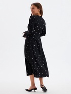 Платье с завязками на талии миди женское MINAKU Flower, размер 48, чёрное, белое - Фото 3