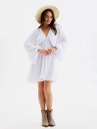 Платье с глубоким вырезом женское MINAKU, размер 46, белое - фото 50242231