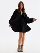 Платье мини женское с глубоким вырезом MINAKU, размер 46, чёрное - Фото 2