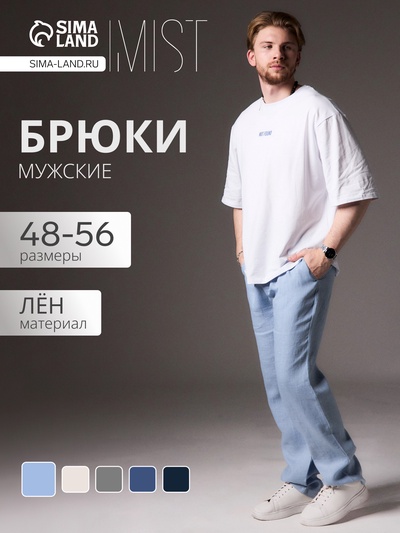 Брюки мужские MIST, размер 54, голубые