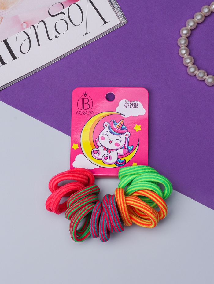 Резинки для волос Выбражулька «Единорожек», набор 20 шт., месяц, 2.5 см, МИКС