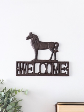 Фигурка настенная «Конь - Welcome», декор чугун, 20.5×0.8×18 см 10869144