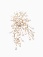 Брошь «Цветок» с жемчугом, белая в золоте - Фото 1