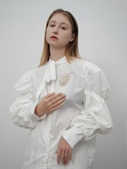 Брошь «Цветок» с жемчугом, белая в золоте - Фото 5