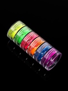 Пигменты для ногтей набор 6бан*3гр NEON разноцв пакет QF (комплект 2 шт) - фото 44061065