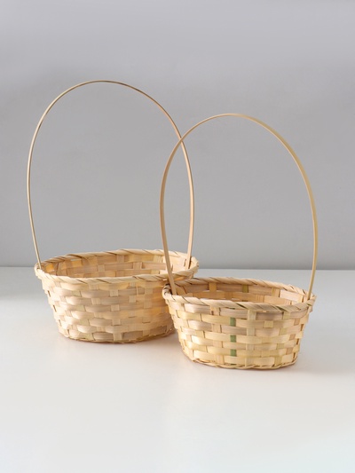 УЦЕНКА Набор корзин плетёных, бамбук, натуральные