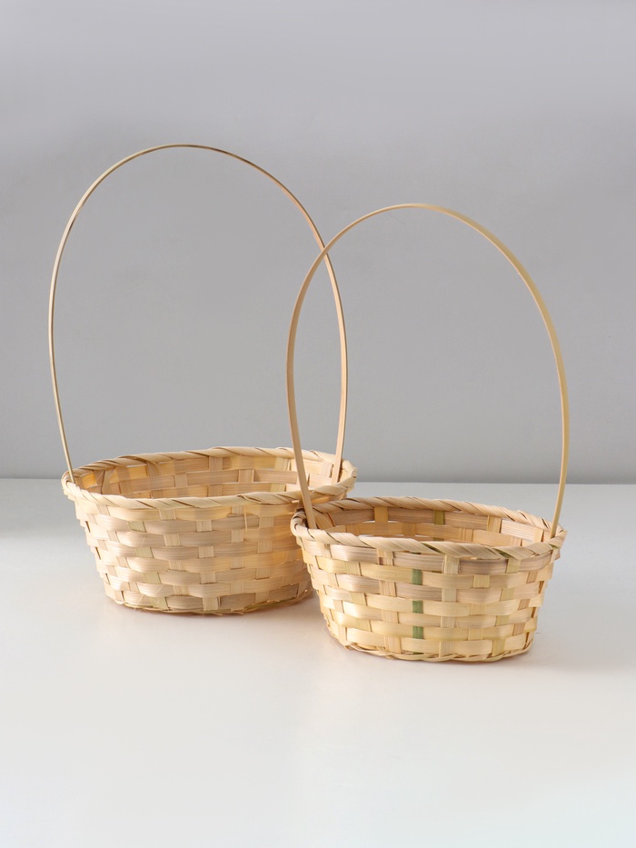 УЦЕНКА Набор корзин плетёных, бамбук, натуральные - Фото 1