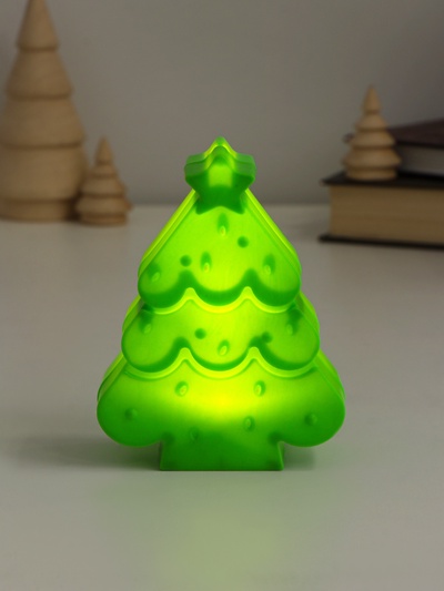 Фигурка светящаяся «Ёлочка со звездой», пластик, 3×LR1130, 8.5×4×10.8 см