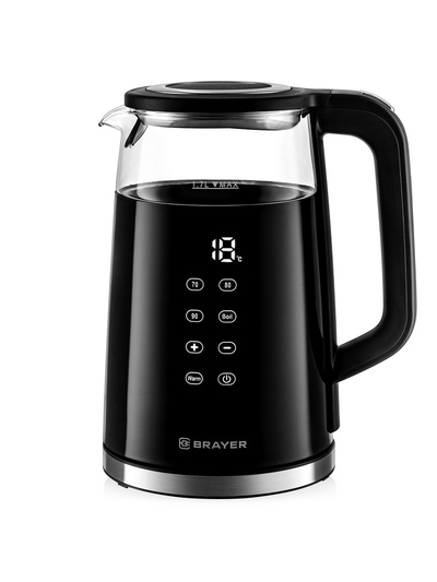 Чайник электрический BRAYER 1037BR,1.7 л, нержавеющая сталь с пластиковым покрытием Cool Touch, 2200 Вт