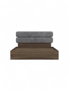 Кровать двуспальная «Палау», с мягким изголовьем, спальное место 1600×2000 мм, цвет серый селенит/табак - Фото 1