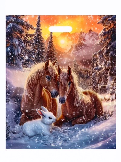 Пакет подарочный, новогодний «Совершенство», полиэтиленовый с вырубной ручкой, л 45×38 см, 60 мкм