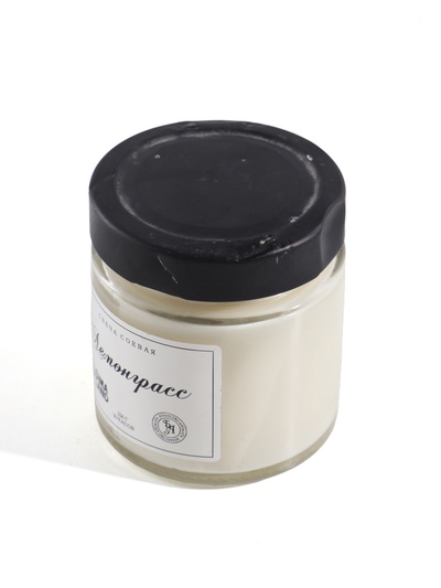 УЦЕНКА Ароматическая свеча в банке, 150 г, деревянный фитиль, лемонграсс, из соевого воска