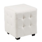 Пуф в прихожую «Стенли», 400×400×450 мм, велюр, цвет белый - Фото 1