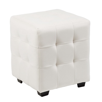 Пуф в прихожую «Стенли», 400×400×450 мм, велюр, цвет белый