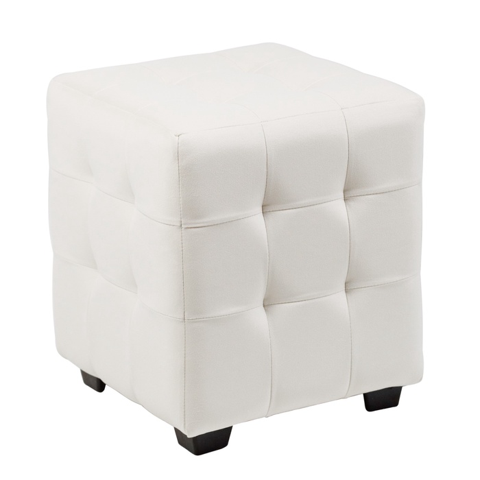 Пуф в прихожую «Стенли», 400×400×450 мм, велюр, цвет белый - Фото 1
