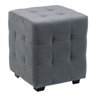 Пуф в прихожую «Стенли», 400×400×450 мм, велюр, цвет серый - Фото 1