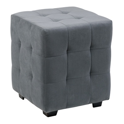 Пуф в прихожую «Стенли», 400×400×450 мм, велюр, цвет серый