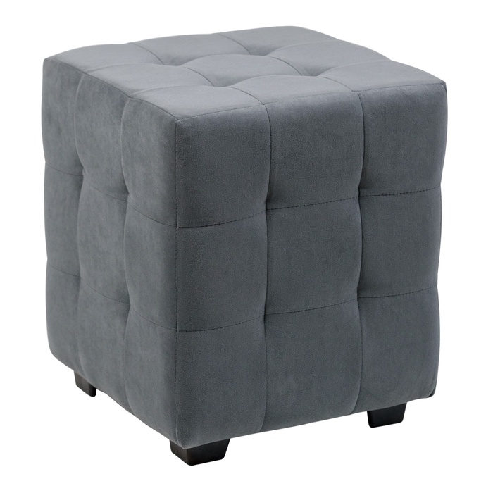 Пуф в прихожую «Стенли», 400×400×450 мм, велюр, цвет серый - Фото 1