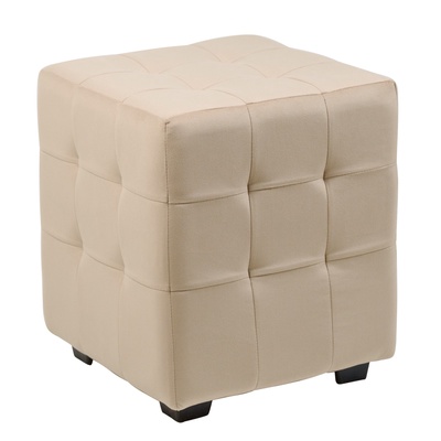 Пуф в прихожую «Стенли», 400×400×450 мм, велюр, цвет бежевый