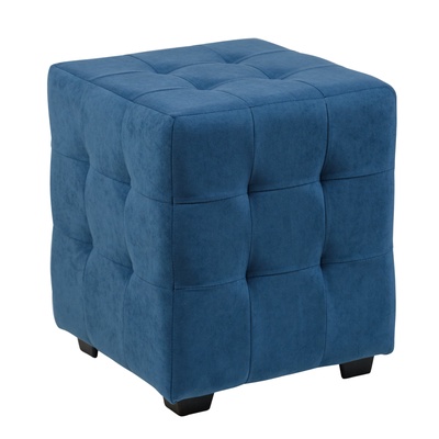 Пуф в прихожую «Стенли», 400×400×450 мм, велюр, цвет синий