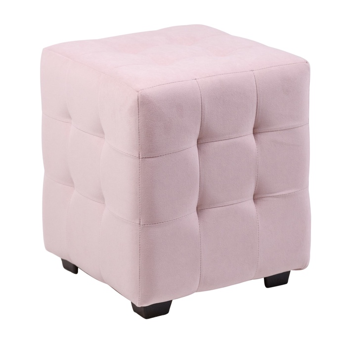 Пуф в прихожую «Стенли», 400×400×450 мм, велюр, цвет розовый - Фото 1