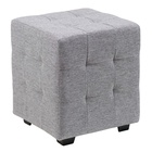 Пуф в прихожую «Стенли», 400×400×450 мм, рогожка, цвет серый - Фото 1