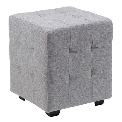Пуф в прихожую «Стенли», 400×400×450 мм, рогожка, цвет серый