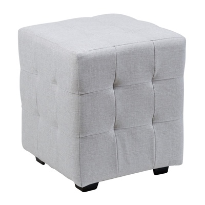 Пуф в прихожую «Стенли», 400×400×450 мм, рогожка, цвет светло - серый