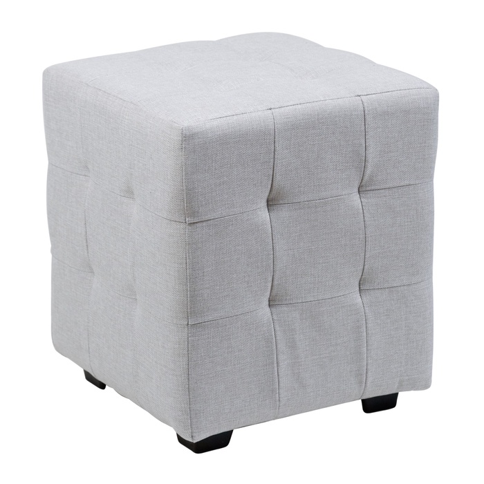 Пуф в прихожую «Стенли», 400×400×450 мм, рогожка, цвет светло - серый - Фото 1